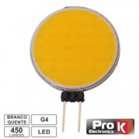 Lâmpada G4 4.5W 12V Cob Branco Quente 450LM