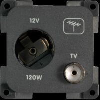 Tomada Antena 12V Grande Cinza