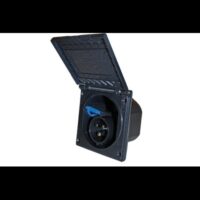Tomada CEE EXT. 220V Quadrada Preta