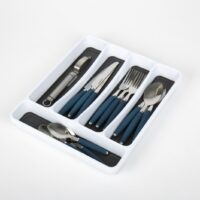 Bandeja para talheres plástico branco 33 x 29 x 4 cm - 4 compartimentos antiderrapante 922589