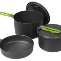 Utensílios de cozinha para acampamento ELITE, 5 peças preto, cor do cabo: limão