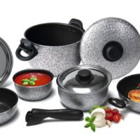 Utensílios de cozinha para acampamento, linha Rocky Line de 9 peças, espessura de 1,2 mm