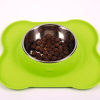 Tigela de aço inoxidável para cães FRIDA com tapete de silicone
